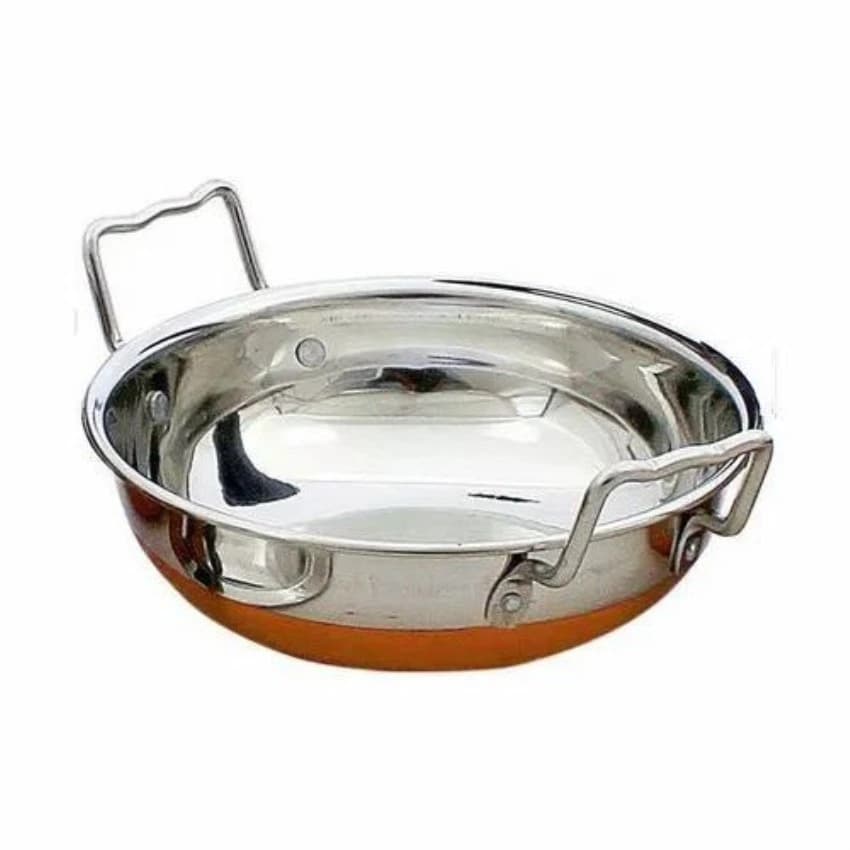Silver Stainless Steel Kadai, for Hotel/Restaurant