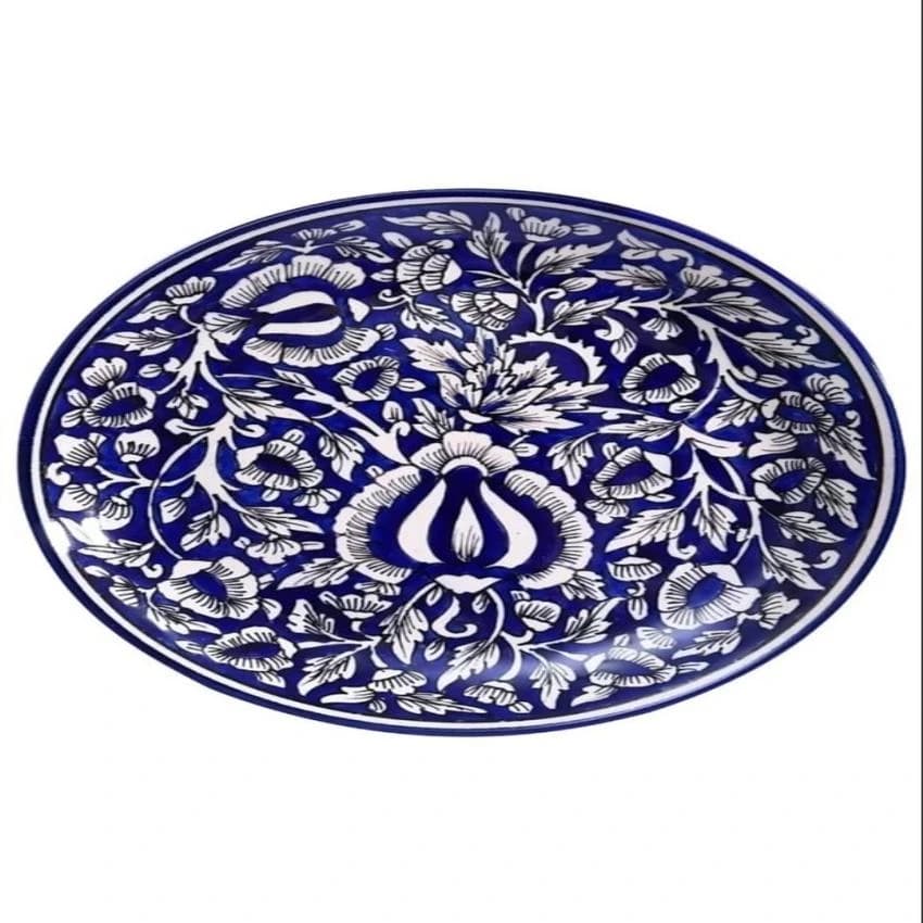 Ceramic Dinner Plate Blue Pottery