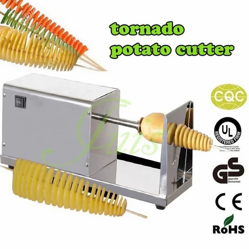 Stainless Steel Electric Tornado Potato Spiral Cutter, For Home