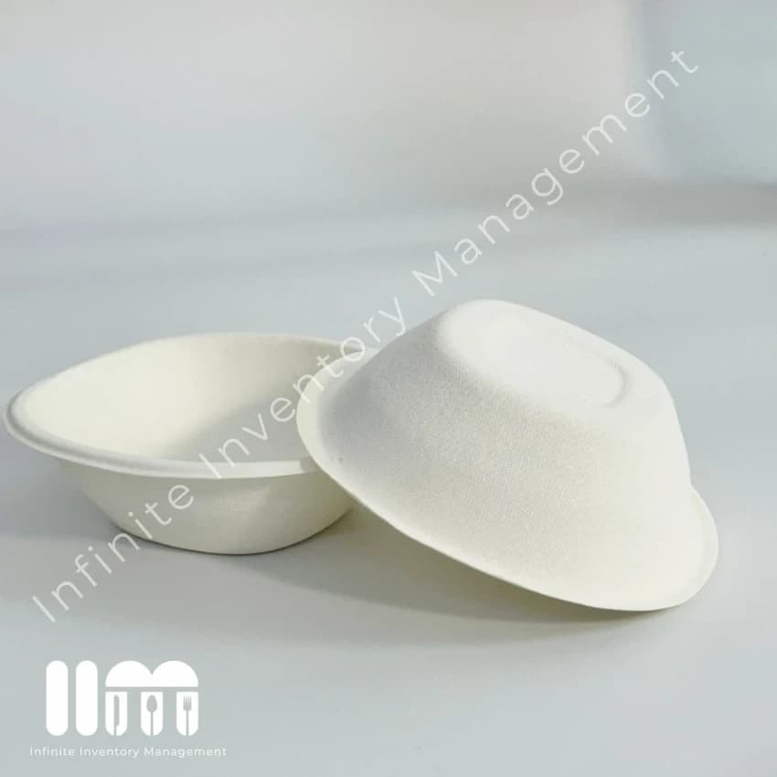 White bagasse bowl