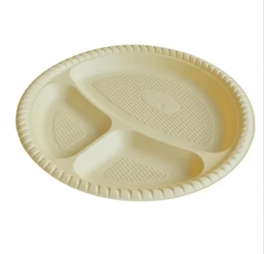 Corn Starch 3 Compartment Plate