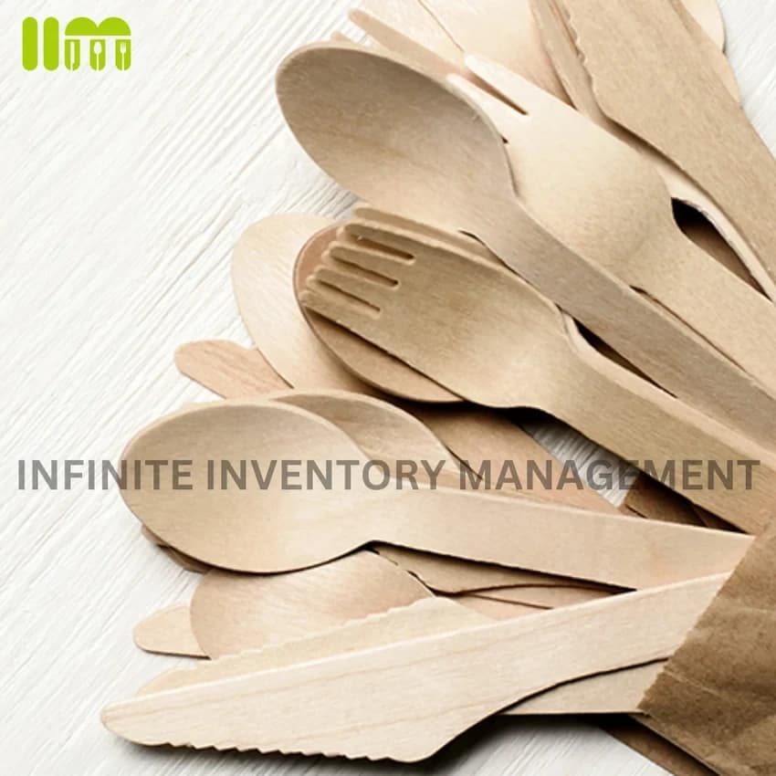 Natural Disposable Birch Wood Cutlery Set / Spoon - Fork- Knife-Tissue, Size: 160mm