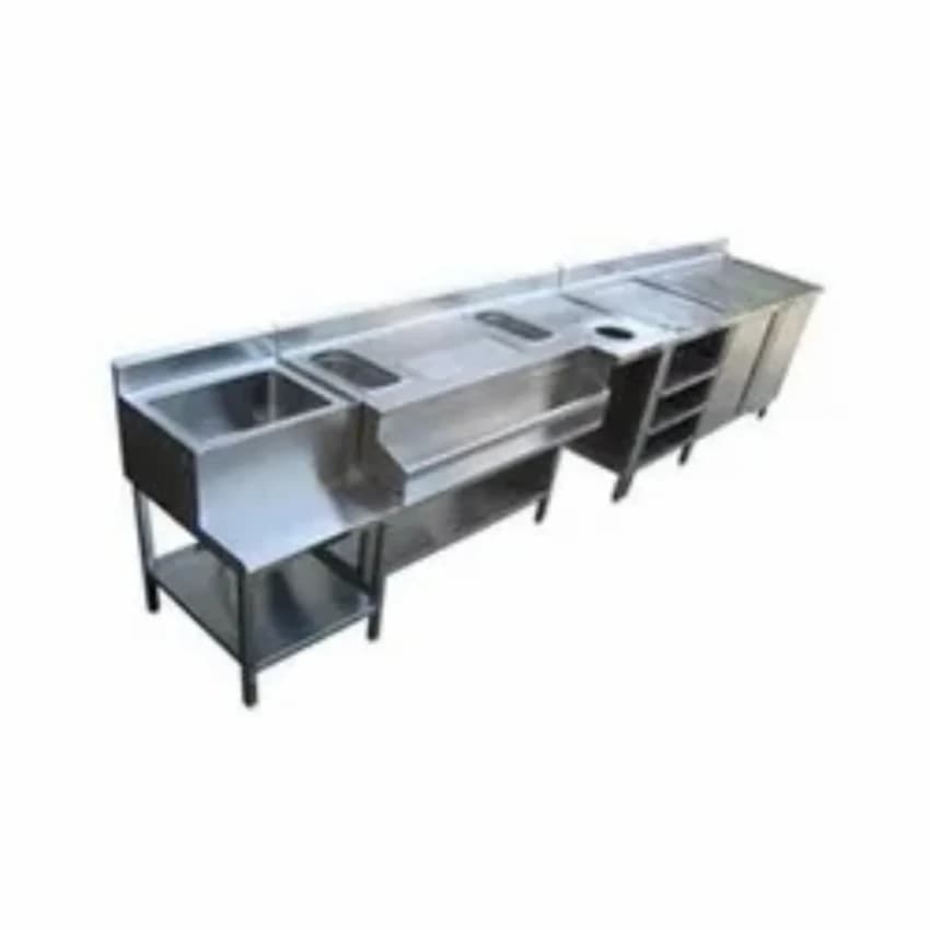 Matt Finish Stainless Steel Complete Bar Counter Setup, For Restaurant, Hotels