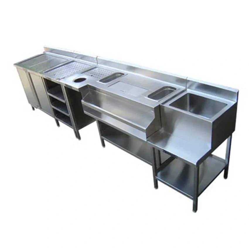 Stainless Steel SS Bar Counter, Size: 60X24x34+2