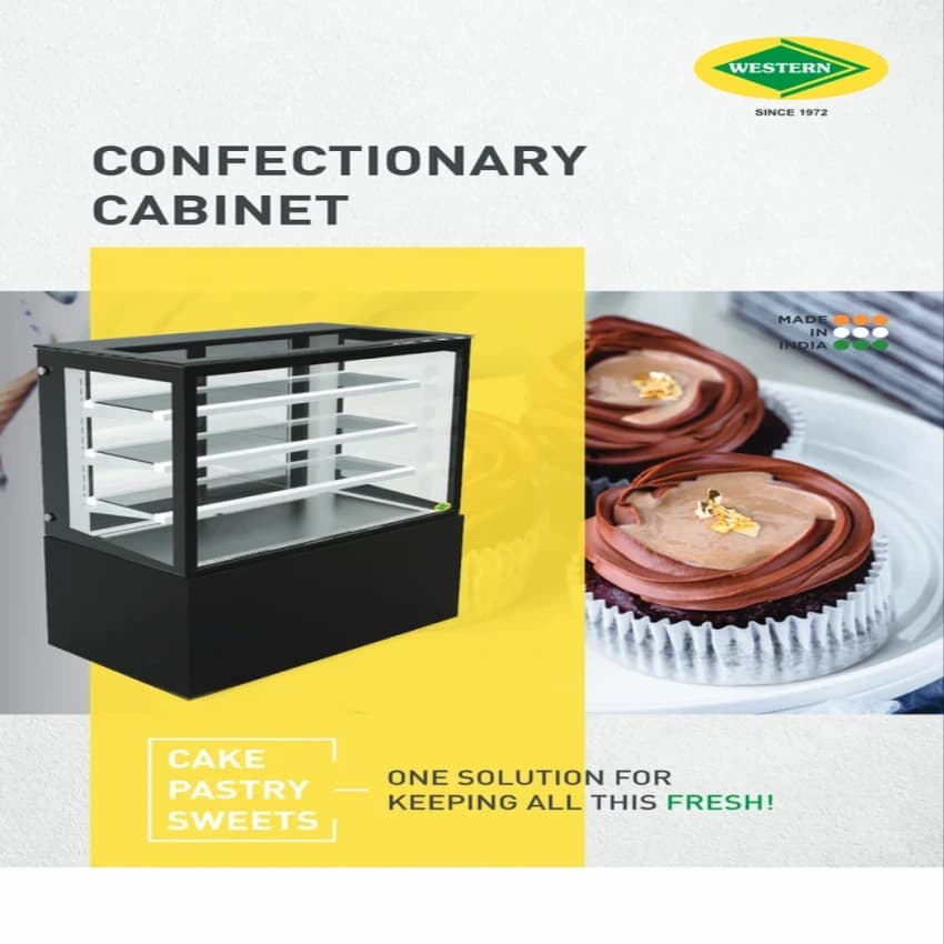 Stainless Steel Glass Cake Confectionery Showcase, For Bakery