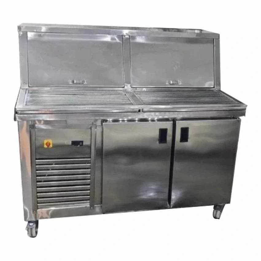 Stainless Steel Rectangular Pizza Makeline Counter, For Commercial Use, Size: 5 Ft