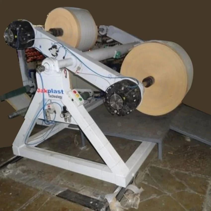 3Kw Mild Steel Woven Bag Winding Rewinding Machine, Production Capacity: 80 Meter/Minute