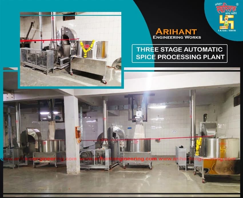 Fully Automatic Spice Processing Plant , Three Stage Spice Plant, Masala Grinder