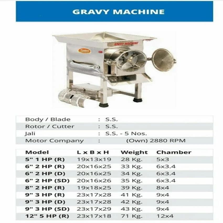 Ss Gravy Machine, Capacity: 50 kg/hr