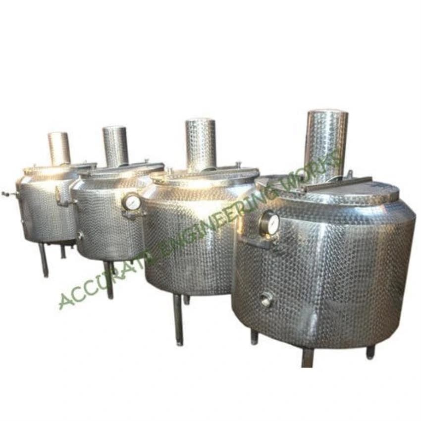 Stainless Steel Steam Jacketed Kettle, Capacity: 100 L