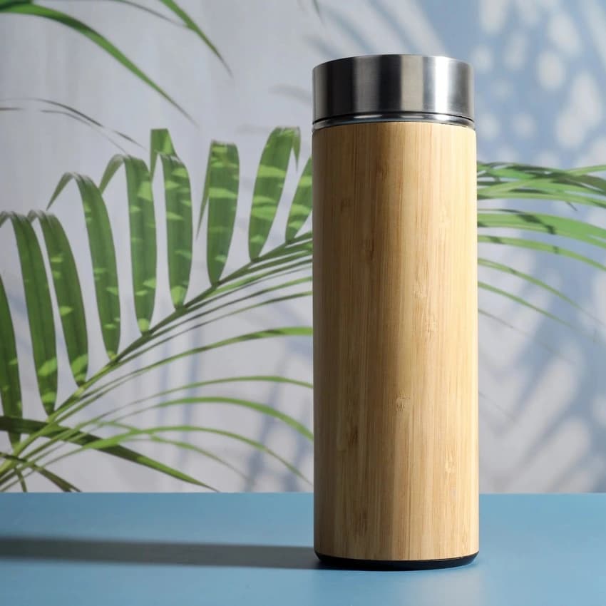 Enable Nature Eco Friendly Bamboo Bottle with Stainless Steel Inner 450 Ml