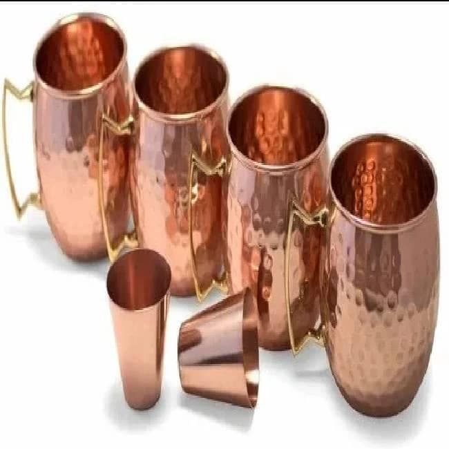 COPPER PLAIN GLASS SET, 2 Piece