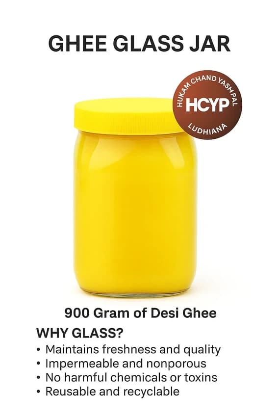 900 Gram Desi Ghee Glass Jar