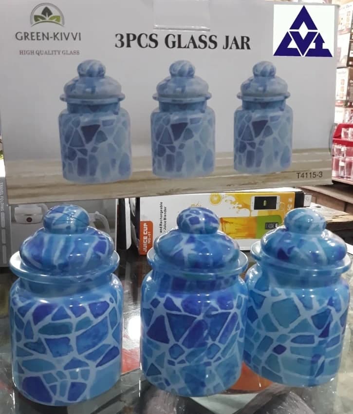 Printed Glass Storage Jar, A Grade, 2 Kg