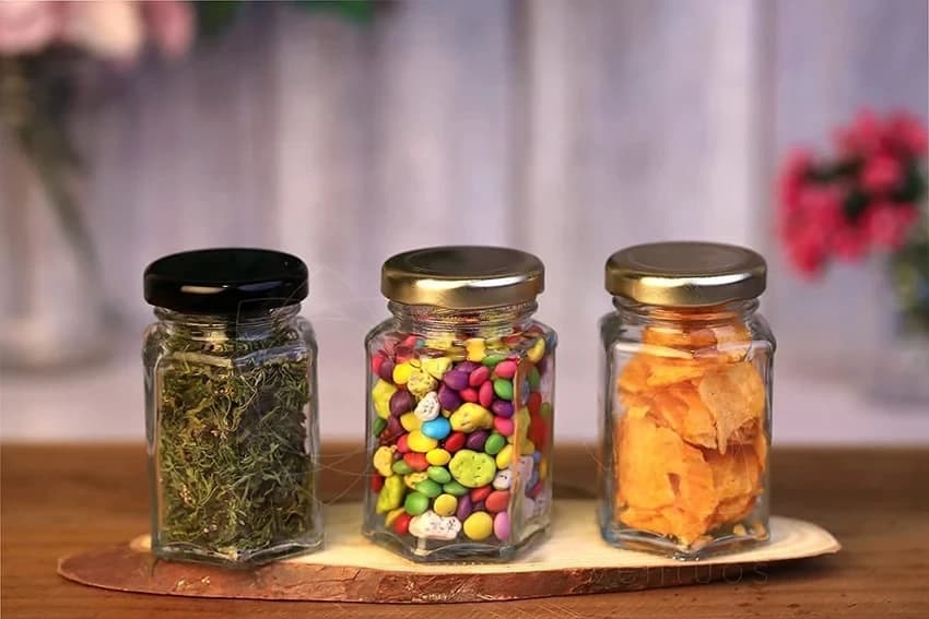 Hexagonal Glass Jar 100 Ml