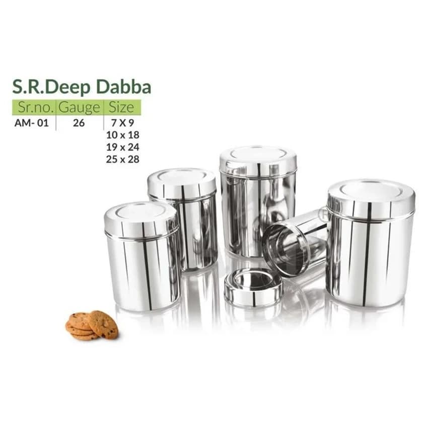 S.r Deep Dabba, SS 202, 350ML TO 26Ltr