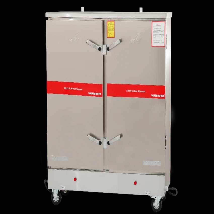 24 Kw / Three Phase Sowbaghya Commercial Electric Rice Steamer 24 Trays