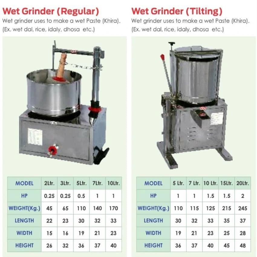 Ss 304 Stone Wet Grinder, For Commercial, Size: Depends On Model