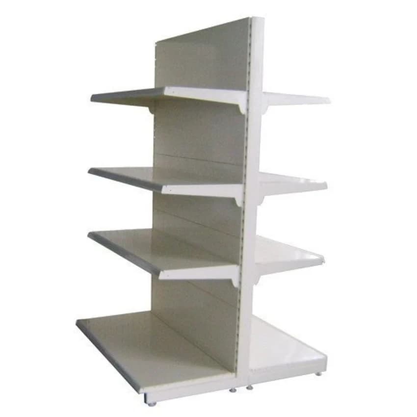 Mild Steel 4 Shelves Double Sided Display Rack, Height: 2100 mm (7 ft), Height: 2100 mm (7 Ft)