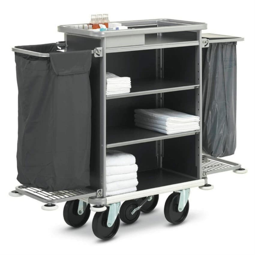 Stainless Steel Gray House Keeping Trolley, For Industries