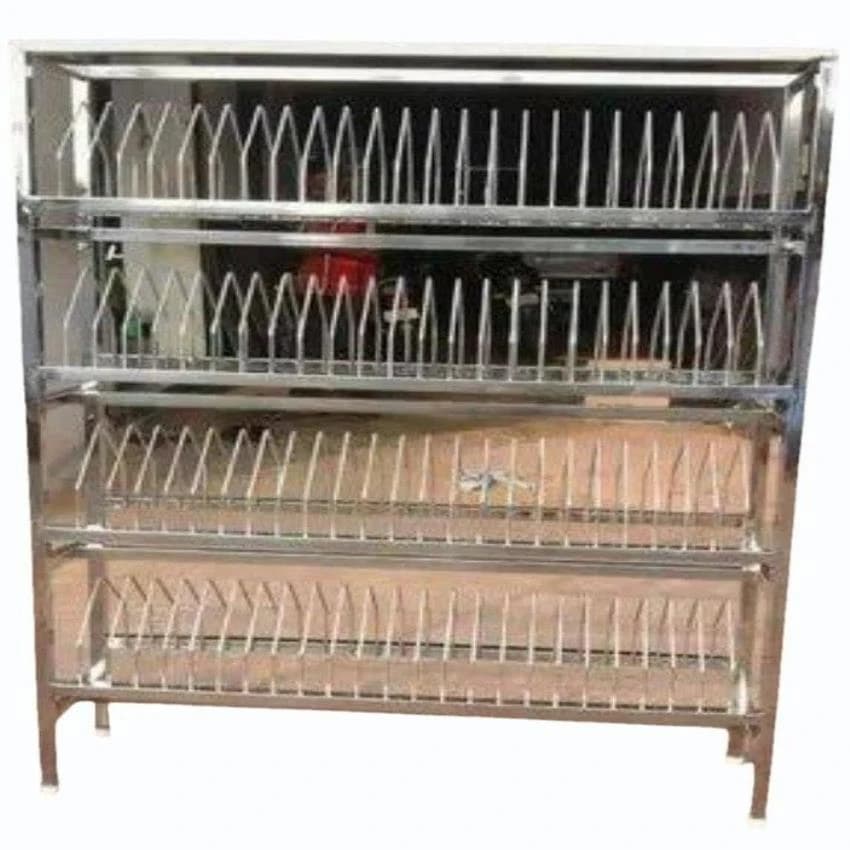 Rectangular Free Standing Unit Stainless Steel Plate Rack, Shelves: 4, Size/Dimensions: Standard