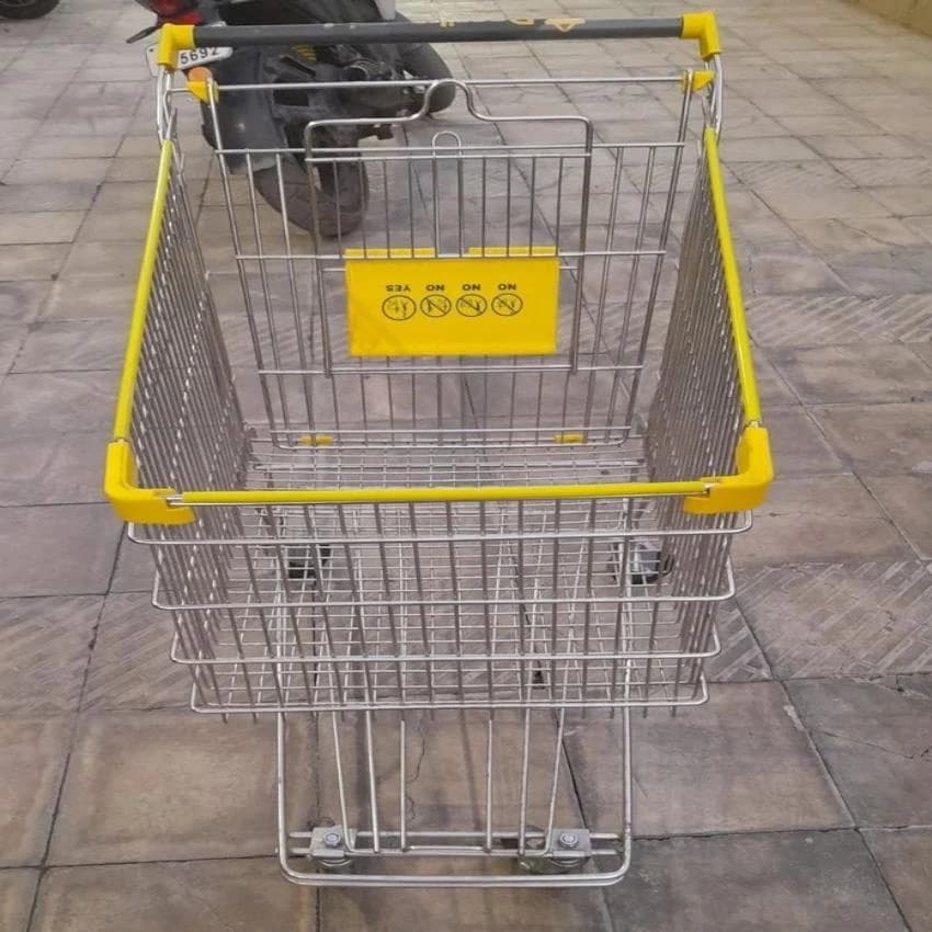 Stainless Steel Supermarket Trolley, Basket Capacity: 100 L