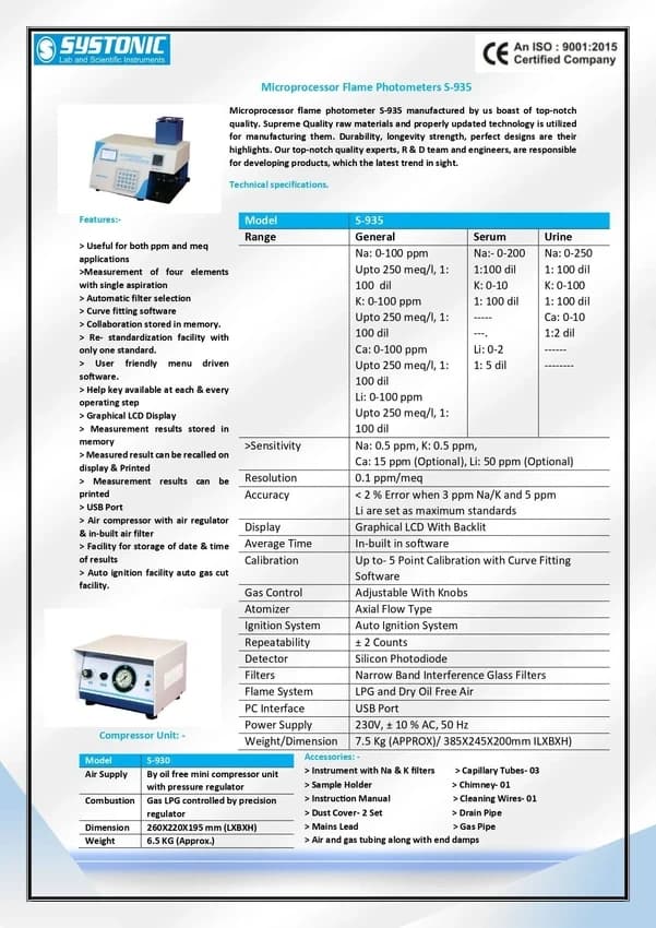 Microprocessor Flame Photometer-Systonic For Laboratory Use