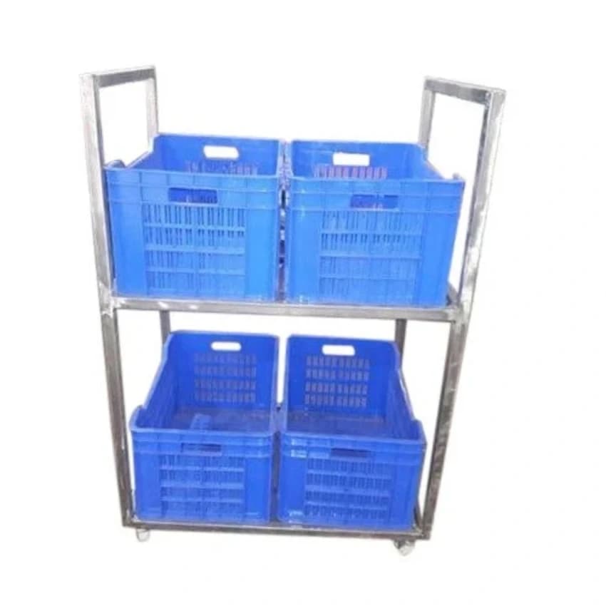 Mild Steel Center Rack (Gondola) Fruits And Vegetable Crate Racks, 4 ft (1200 mm), 7 ft (2100 mm)
