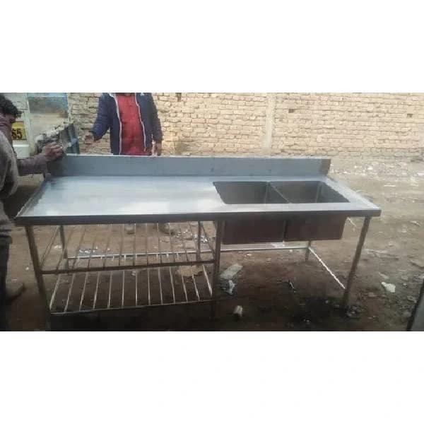 Commercial Two Sink With Pot Rack
