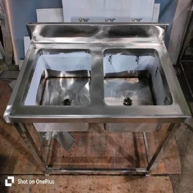 Stainless Steel Two Sink Unit