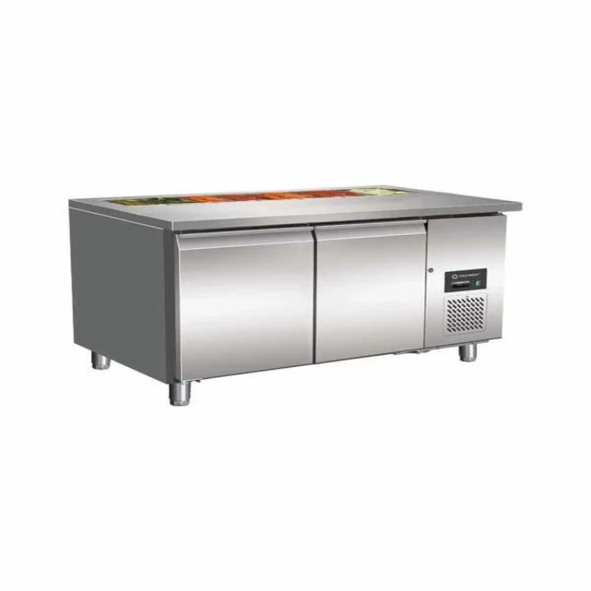 2 Door Undercounter Prep Table with space for 7 x GN1/6 cold pans