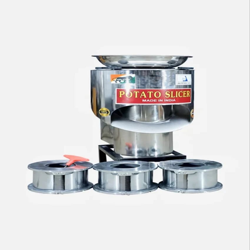 Semi-Automatic Stainless Steel Potato Slicer Machine, 1 HP, 150 kg/hr