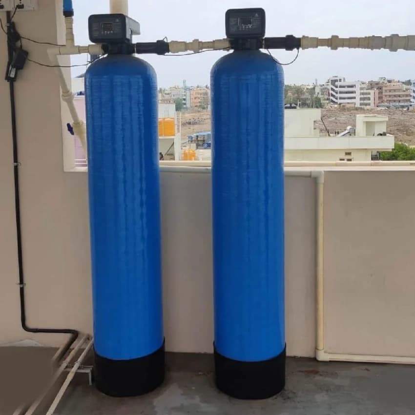 Automatic Mild Steel 1000 Lph Water Softener, For Industrial