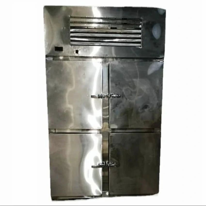 Silver Ss Four Door Vertical Refrigerator, Capacity: 300-400 L