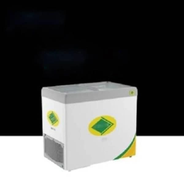 White 2 Doors Curved Glass Top Deep Freezer 325 Ltr