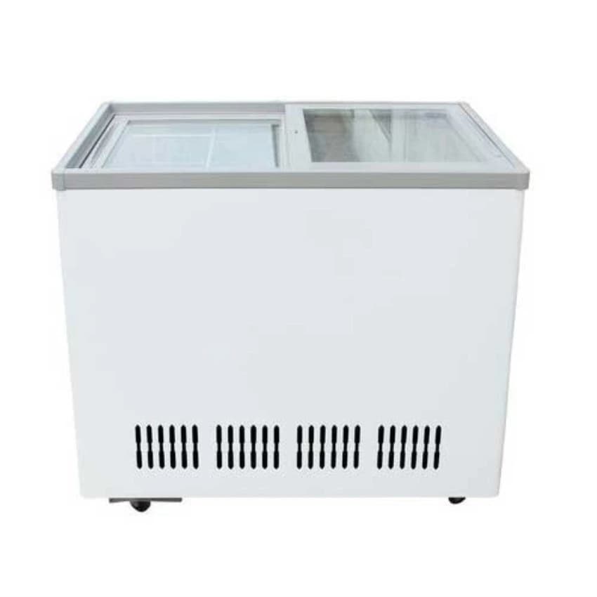 Top Open Door White 300 L Glass Display Chest Freezer, Electric, Capacity: 275L