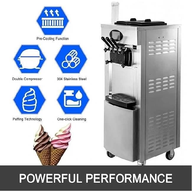 Softy Ice Cream Machine 2+1 Flavor 4.5 Ltr Double Compressor Pre-cooling