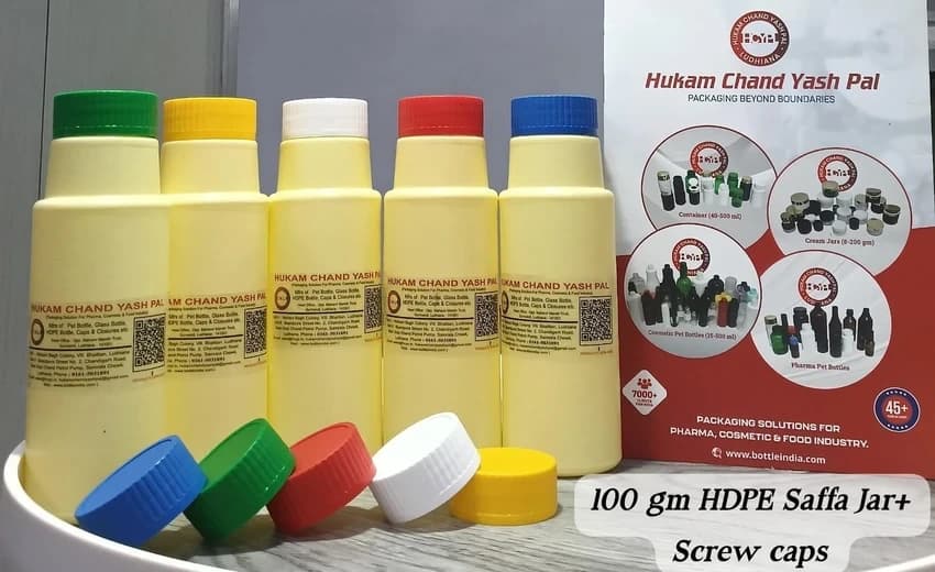 100 Gm HDPE Saffa Jar + Screw Cap