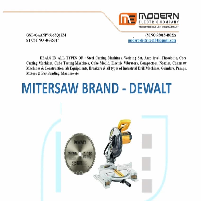 Aluminium Cutter MITERSaw BRAND DEWALT in REASONABLE RANGE, 10 inch