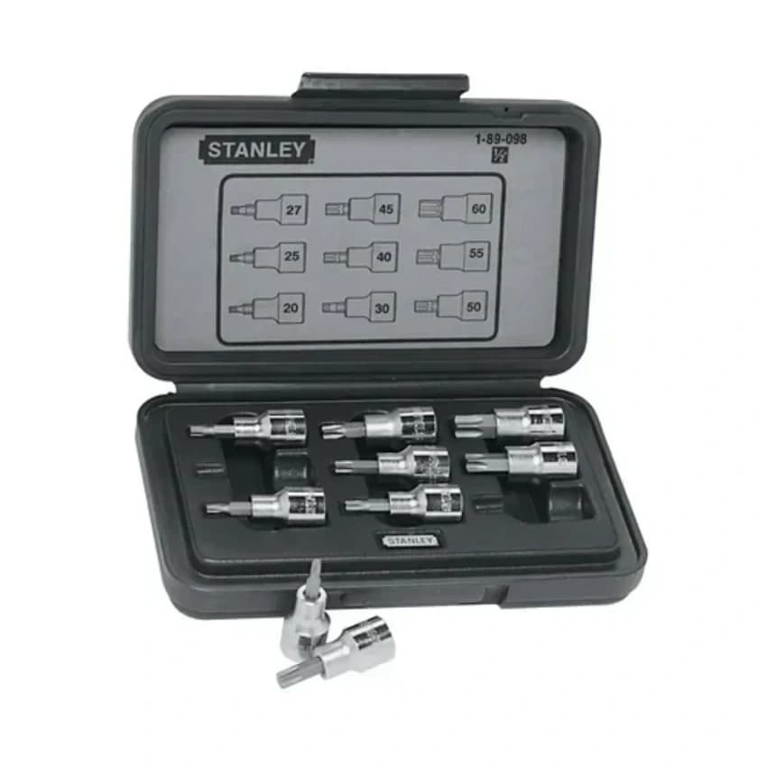 Stanley 9 pc dr torx bit socket set, Chrome Vanadium