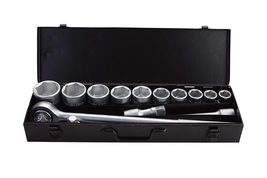 Chrome Vanadium Steel Groz KIT/SKT/H/3-4/14/MT Hex Socket Set, Drive Size: 3/4 Inch