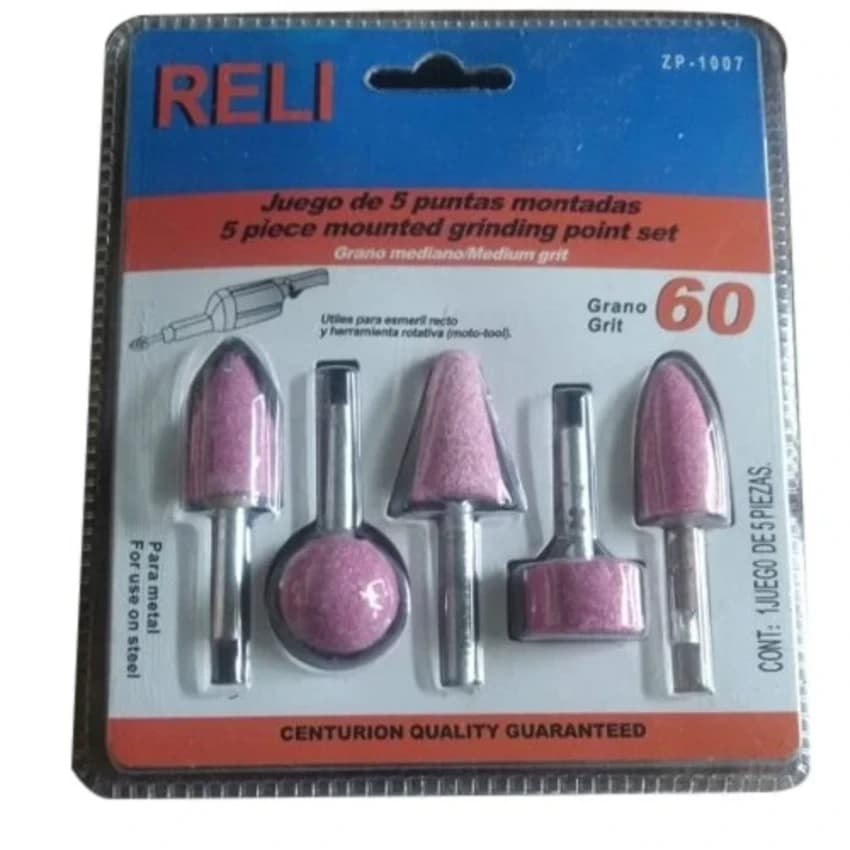 Reli Chrome Corundum 5 Piece Mounted Grinding Point Set