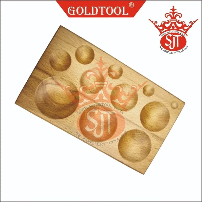 12 pieces dapping punch set with domming block & wooden stand