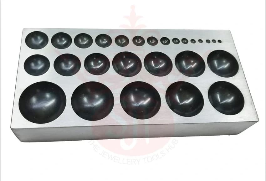 Gold Tool Steel Dapping Plate With 27 Cavities