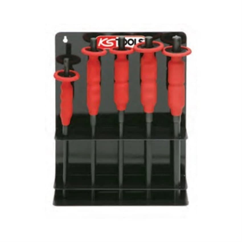 Pin Punch Set With Hand Protection Grip, Features: Comfort Shock Absorbing Handle
