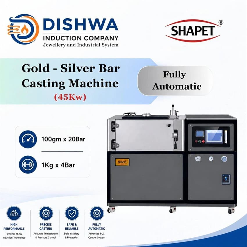 Electric Carbon Steel Gold Silver Bar Making Machine 45Kw