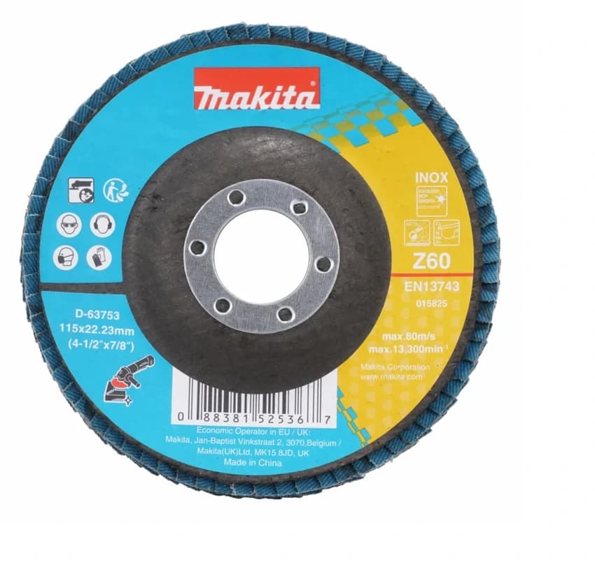 Makita Flap Disc Zirconia Aluminum/ Fiberglass Backing/ Flat