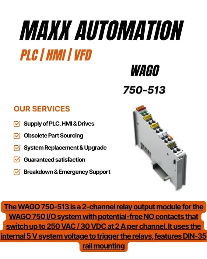 WAGO 750-513 2-Channel Relay Output Module