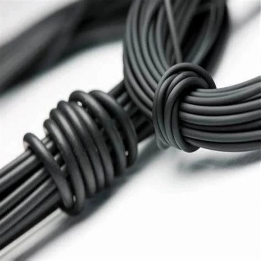 Black Round Rubber Cord