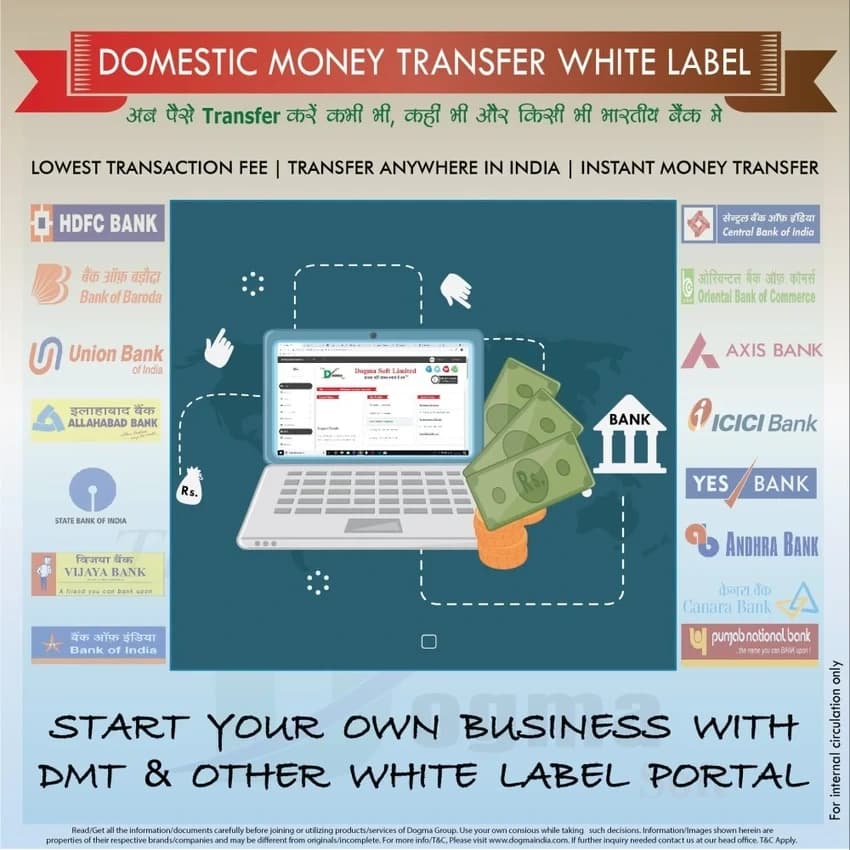 White Label Portal for DMT (Domestic Money Transfer) & Other Services